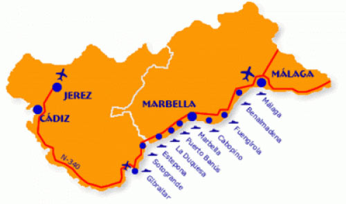 map the costa del sol spain